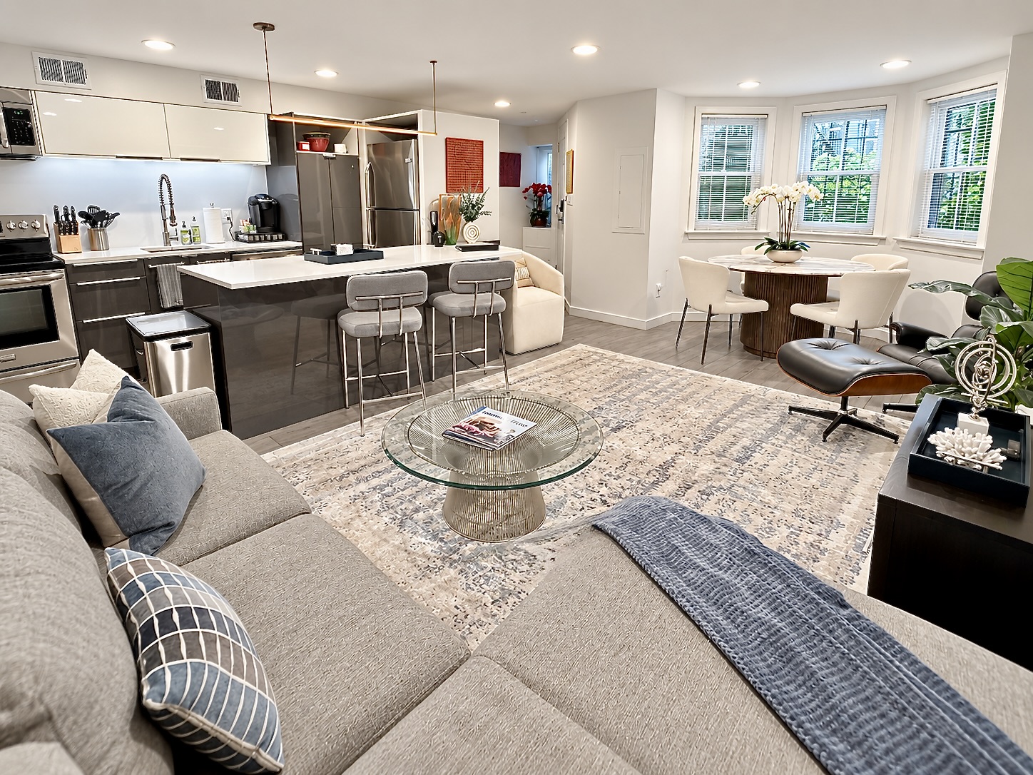 Living area at the Corcoran property